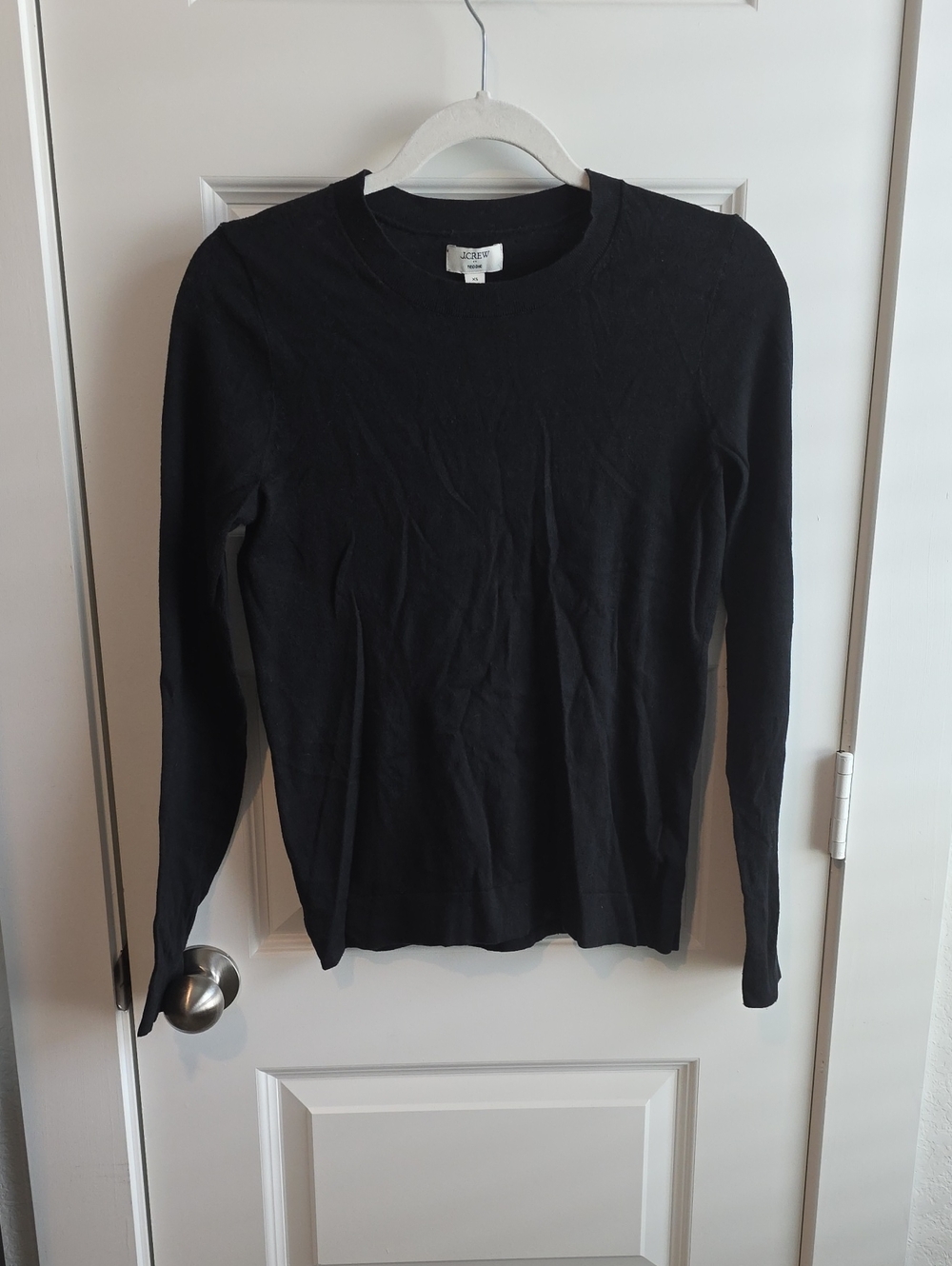 J.Crew Cotton Teddie Crewneck Sweater in Black XsmallG020